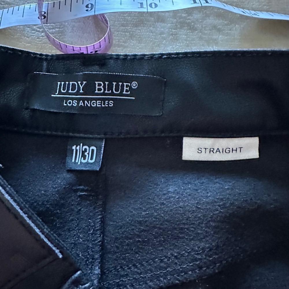 Judy Blue Black Faux Leather Pants Straight Leg 11/30‎ - Picture 6 of 8